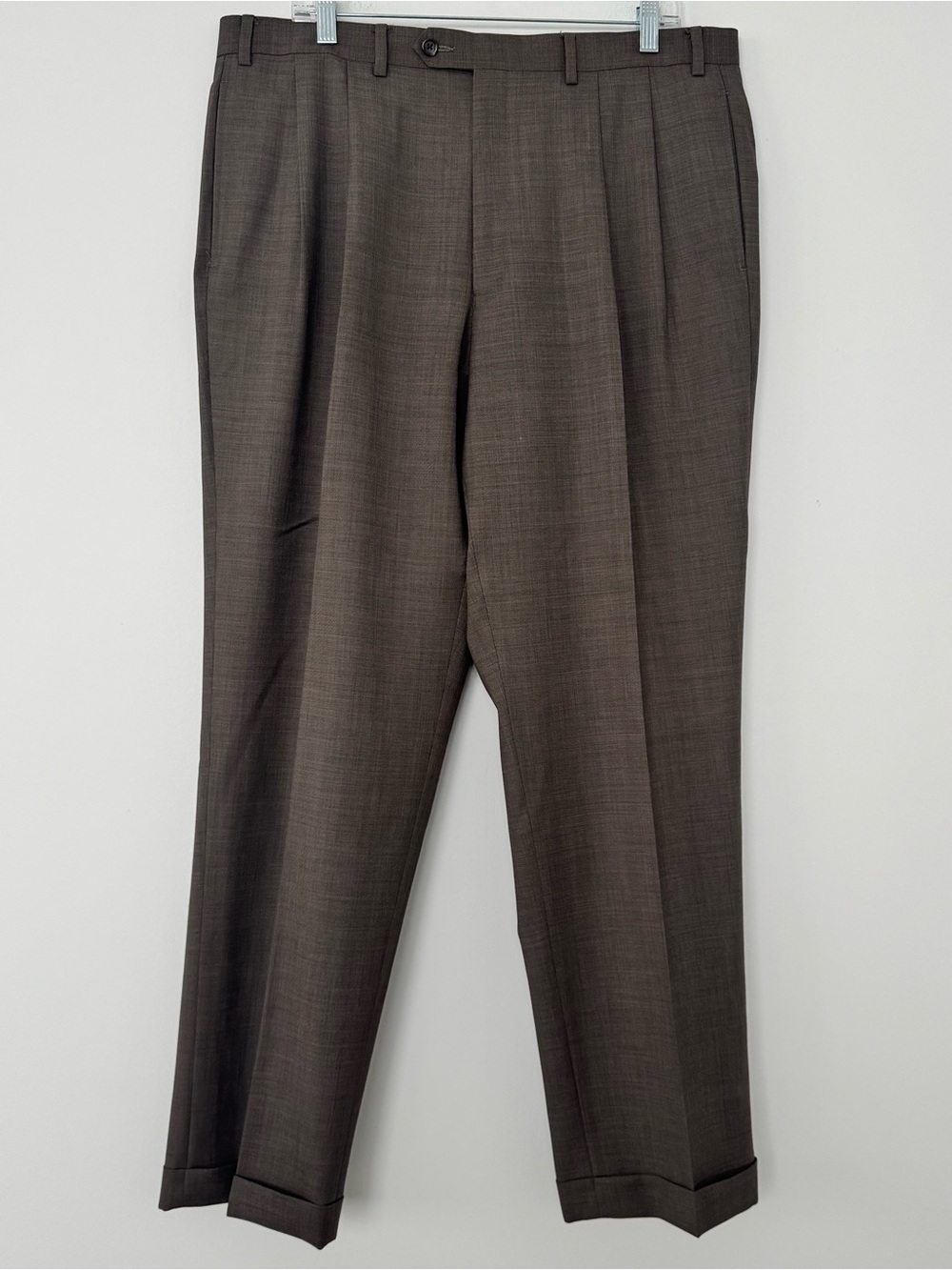 Lauren Ralph Lauren Dress Pants Mens 38x32 100% Wool Pleated Cuffed Trousers